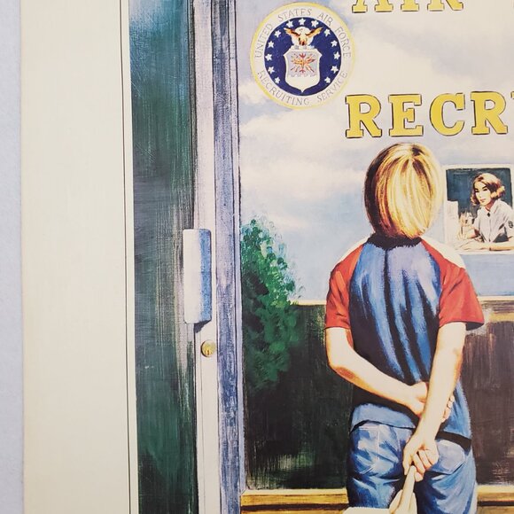 US AIR FORCE Vintage 1979 Government Recruiting Advertising War Art Poster 23x17 - Picture 5 of 12